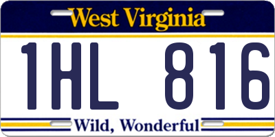 WV license plate 1HL816