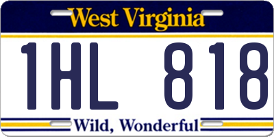 WV license plate 1HL818