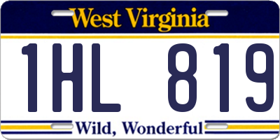 WV license plate 1HL819