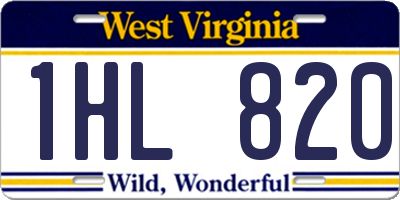 WV license plate 1HL820