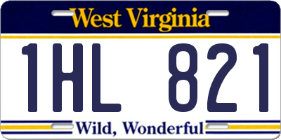 WV license plate 1HL821