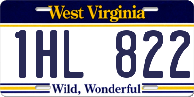 WV license plate 1HL822
