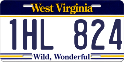 WV license plate 1HL824