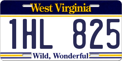 WV license plate 1HL825