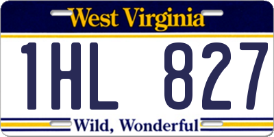 WV license plate 1HL827