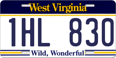 WV license plate 1HL830