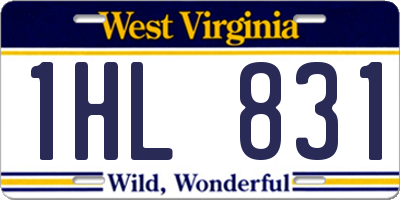 WV license plate 1HL831