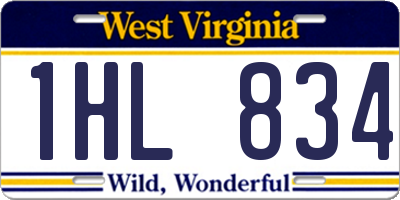 WV license plate 1HL834