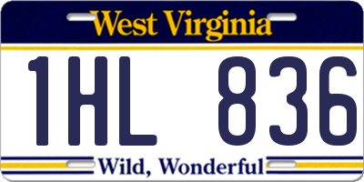 WV license plate 1HL836
