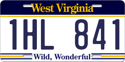 WV license plate 1HL841