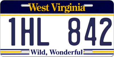 WV license plate 1HL842