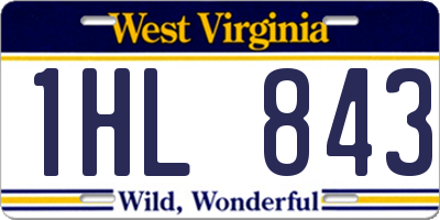 WV license plate 1HL843