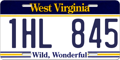 WV license plate 1HL845