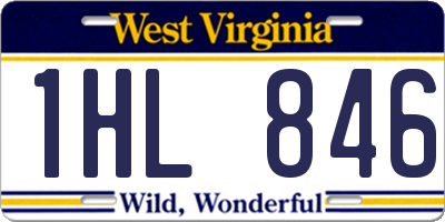 WV license plate 1HL846