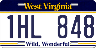 WV license plate 1HL848