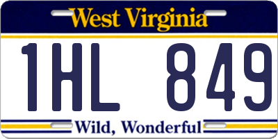WV license plate 1HL849