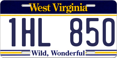 WV license plate 1HL850