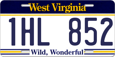 WV license plate 1HL852
