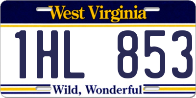WV license plate 1HL853