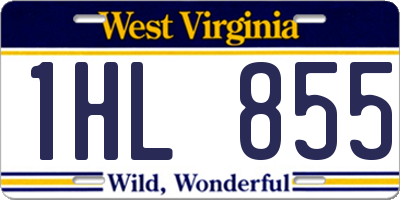 WV license plate 1HL855