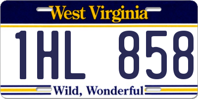 WV license plate 1HL858