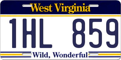 WV license plate 1HL859