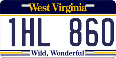 WV license plate 1HL860