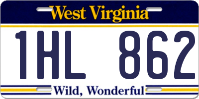 WV license plate 1HL862