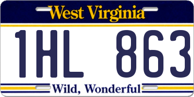 WV license plate 1HL863