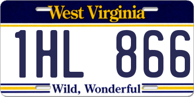 WV license plate 1HL866