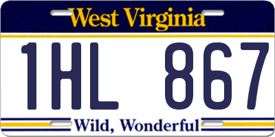 WV license plate 1HL867