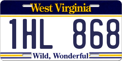 WV license plate 1HL868