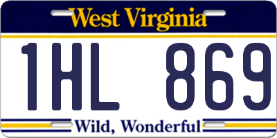 WV license plate 1HL869