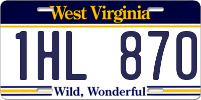 WV license plate 1HL870