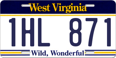 WV license plate 1HL871