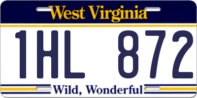 WV license plate 1HL872