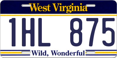 WV license plate 1HL875