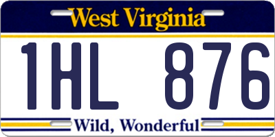 WV license plate 1HL876