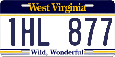 WV license plate 1HL877