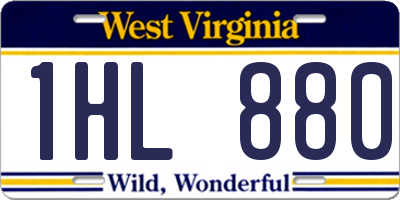 WV license plate 1HL880
