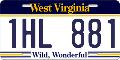WV license plate 1HL881