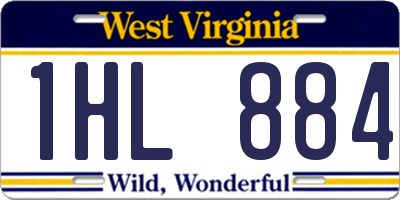 WV license plate 1HL884