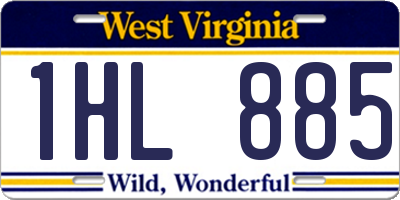 WV license plate 1HL885