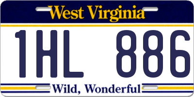 WV license plate 1HL886