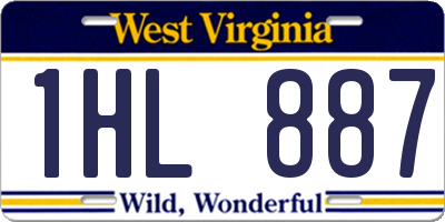 WV license plate 1HL887