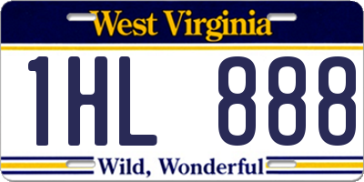 WV license plate 1HL888