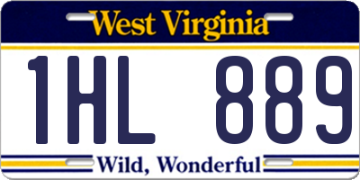 WV license plate 1HL889