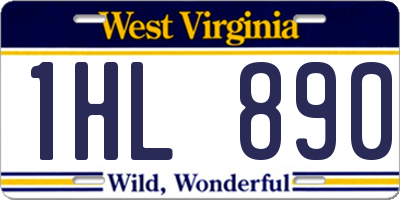 WV license plate 1HL890