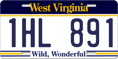 WV license plate 1HL891