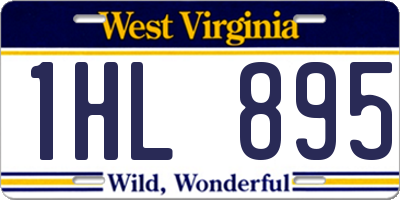 WV license plate 1HL895